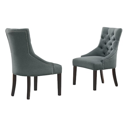 Alaterre Furniture Haeys Tufted Upholstered Dining Chairs, Grey Set of 2, PR ANHT02FDC